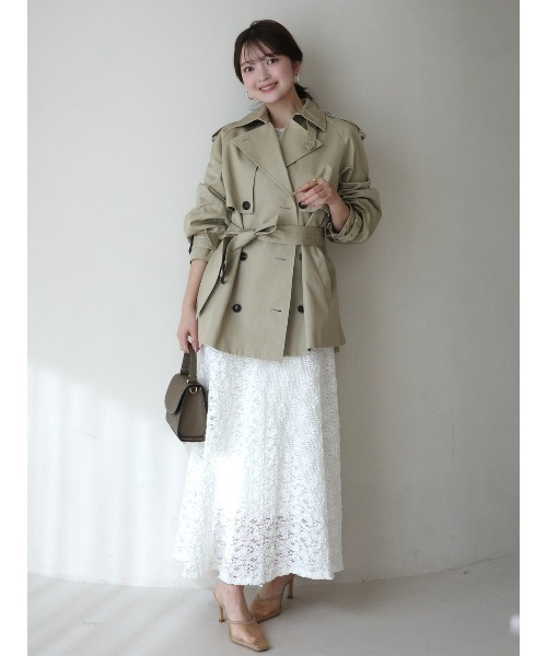 anuans（アニュアンス）の「ハーフオーバートレンチコート（トレンチコート・レディース・ベージュ/ネイビー/ブラウン・MEDIUM/SMALL）」の20枚目の写真