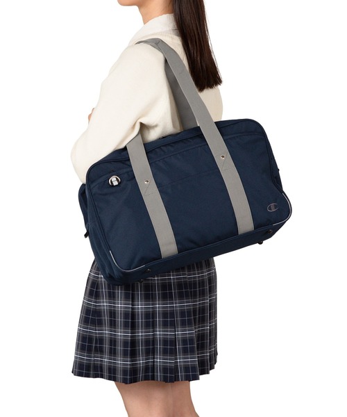 Champion（チャンピオン）の「チャンピオン スクールバッグ ナイロン 通学 20234（トートバッグ・メンズ・ブラック/ネイビー・FREE）」の3枚目の写真