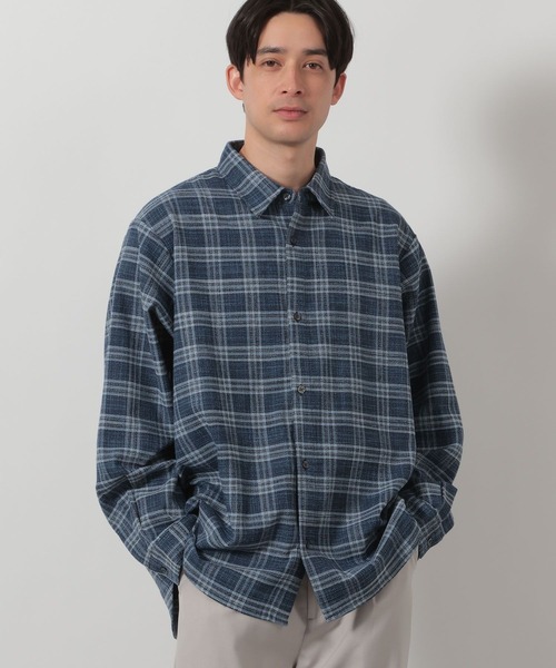LAKOLE(ラコレ)の「メランジチェック長袖シャツ / 643811(シャツ/ブラウス・メンズ・ブルー/ベージュ・MEDIUM/LARGE)」の2枚目の写真