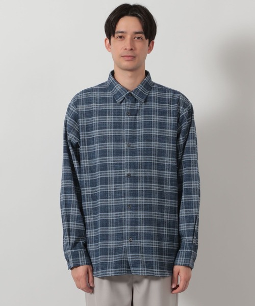 LAKOLE(ラコレ)の「メランジチェック長袖シャツ / 643811(シャツ/ブラウス・メンズ・ブルー/ベージュ・MEDIUM/LARGE)」の5枚目の写真