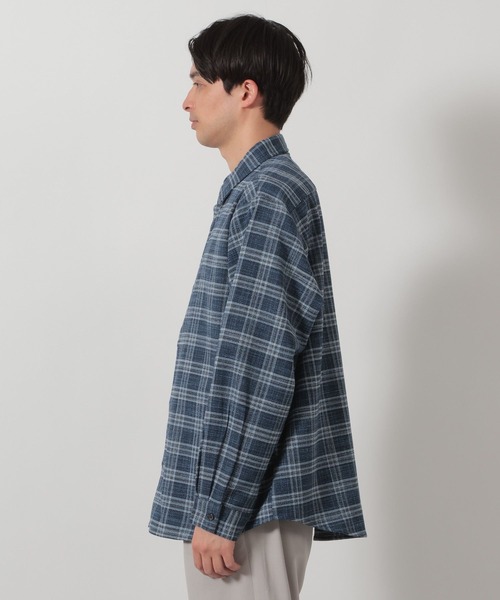 LAKOLE(ラコレ)の「メランジチェック長袖シャツ / 643811(シャツ/ブラウス・メンズ・ブルー/ベージュ・MEDIUM/LARGE)」の6枚目の写真