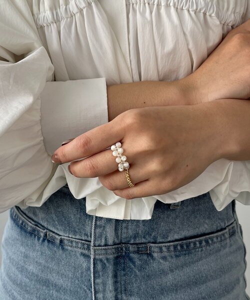 CAPRICIEUX LE'MAGE（カプリシューレマージュ）の「〈GOLDY/ゴールディ〉ビーズチェーンSETリング（ネックレス・レディース・シルバー/ゴールド・FREE）」の5枚目の写真