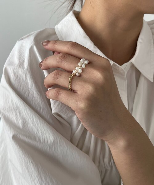 CAPRICIEUX LE'MAGE（カプリシューレマージュ）の「〈GOLDY/ゴールディ〉ビーズチェーンSETリング（ネックレス・レディース・シルバー/ゴールド・FREE）」の6枚目の写真