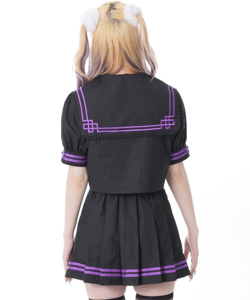 TRAVAS TOKYO(トラバス トウキョウ)の「『TRAVAS TOKYO/トラバス トーキョー』セーラーチャイナセットアップ(セットアップ・レディース・ブラック×パープル/ブラック×ホワイト・L/M)」の12枚目の写真