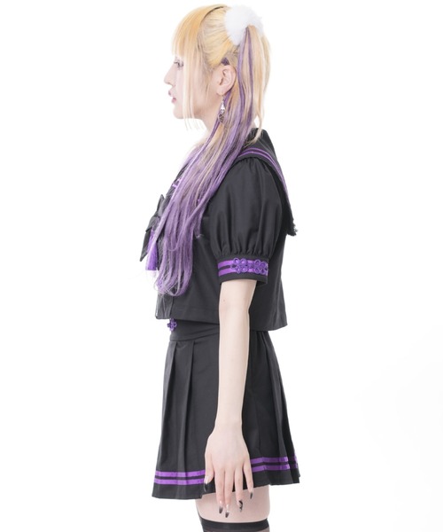 TRAVAS TOKYO(トラバス トウキョウ)の「『TRAVAS TOKYO/トラバス トーキョー』セーラーチャイナセットアップ(セットアップ・レディース・ブラック×パープル/ブラック×ホワイト・L/M)」の11枚目の写真