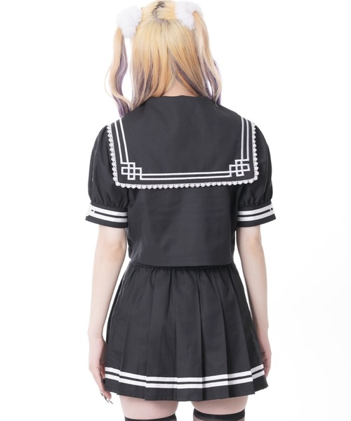 TRAVAS TOKYO(トラバス トウキョウ)の「『TRAVAS TOKYO/トラバス トーキョー』セーラーチャイナセットアップ(セットアップ・レディース・ブラック×パープル/ブラック×ホワイト・L/M)」の5枚目の写真