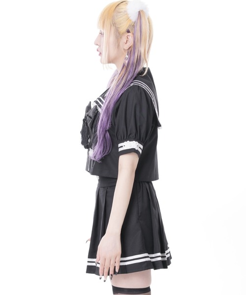 TRAVAS TOKYO(トラバス トウキョウ)の「『TRAVAS TOKYO/トラバス トーキョー』セーラーチャイナセットアップ(セットアップ・レディース・ブラック×パープル/ブラック×ホワイト・L/M)」の4枚目の写真