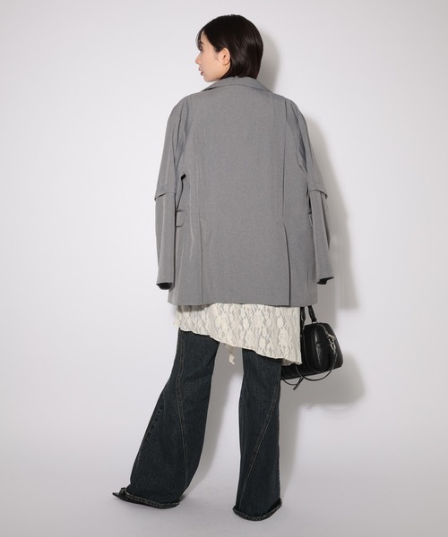 PAGEBOY（ページボーイ）の「カットレースキャミワンピース（チュニック・レディース・オフホワイト/ブラック・FREE）」の6枚目の写真