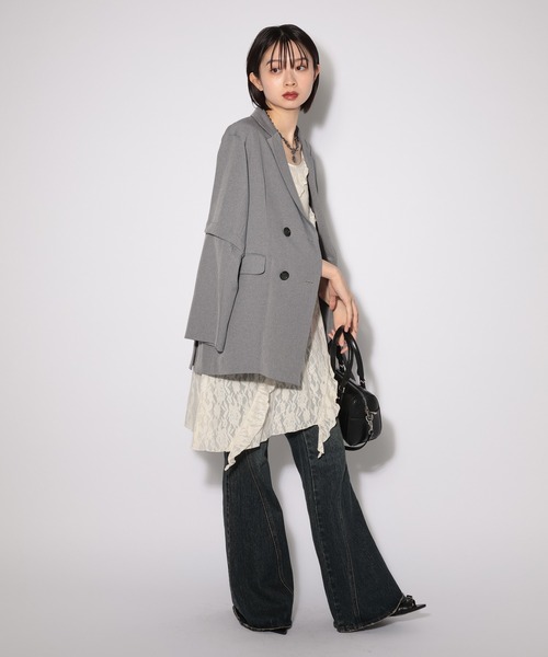 PAGEBOY（ページボーイ）の「カットレースキャミワンピース（チュニック・レディース・オフホワイト/ブラック・FREE）」の5枚目の写真