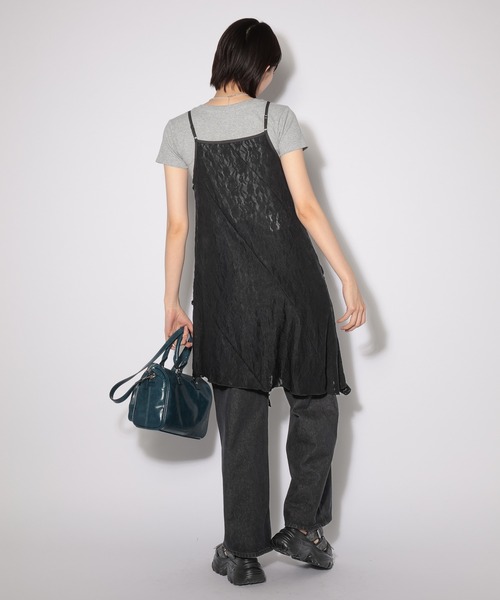 PAGEBOY（ページボーイ）の「カットレースキャミワンピース（チュニック・レディース・オフホワイト/ブラック・FREE）」の12枚目の写真