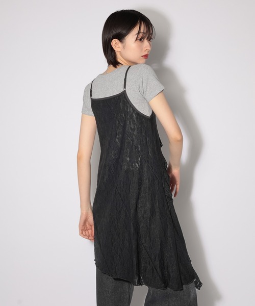 PAGEBOY（ページボーイ）の「カットレースキャミワンピース（チュニック・レディース・オフホワイト/ブラック・FREE）」の15枚目の写真