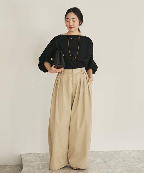plage（プラージュ）の「dolman jersey プルオーバー（Tシャツ/カットソー・レディース・ブラック/ホワイト・FREE）」の3枚目の写真