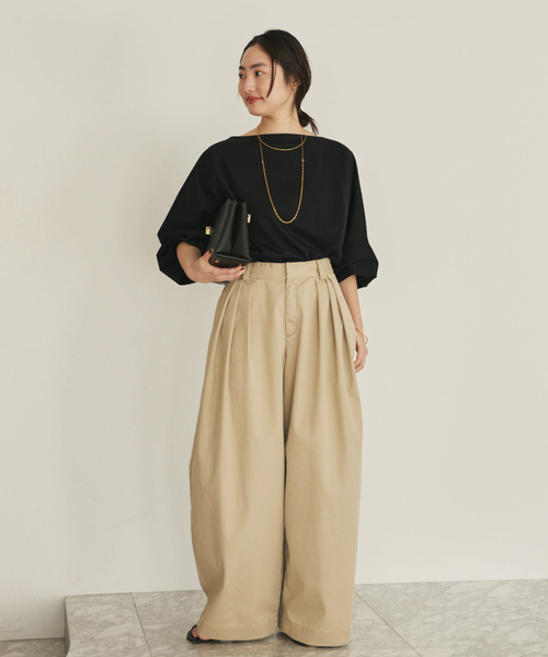 plage（プラージュ）の「dolman jersey プルオーバー（Tシャツ/カットソー・レディース・ブラック/ホワイト・FREE）」の5枚目の写真