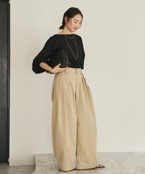 plage（プラージュ）の「dolman jersey プルオーバー（Tシャツ/カットソー・レディース・ブラック/ホワイト・FREE）」の6枚目の写真