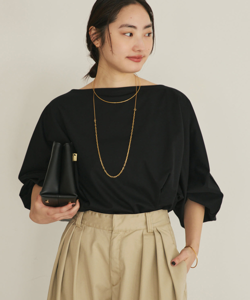 plage（プラージュ）の「dolman jersey プルオーバー（Tシャツ/カットソー・レディース・ブラック/ホワイト・FREE）」の8枚目の写真