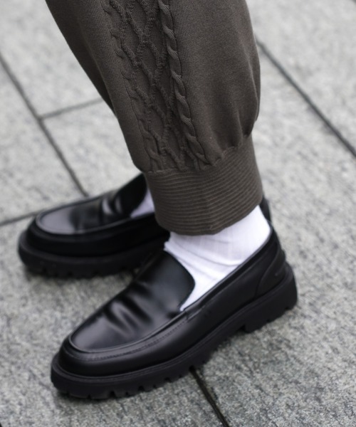HARVESTY（ハーベスティ）の「HARVESTY/ハーベスティー CABLE SIDE KNIT PANTSケーブルサイドニットパンツ（その他パンツ・レディース・オリーブ/ブラック・1/2）」の8枚目の写真