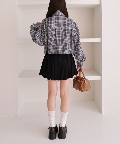 archives（アルシーヴ）の「チェックショートドロストシャツ（シャツ/ブラウス・レディース・ブラック/ブルー/ブラウン・MEDIUM）」の20枚目の写真