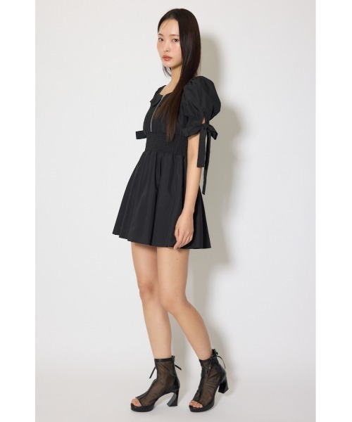 rienda(リエンダ)の「【ひとめ惚れワンピ】リボンスリーブフレアミニワンピース 春服(ワンピース・レディース・ブラック/マルチ/ベージュ・SMALL/MEDIUM)」の6枚目の写真