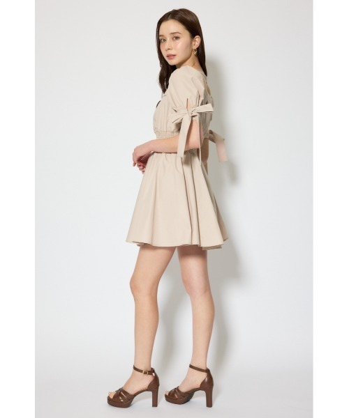 rienda(リエンダ)の「【ひとめ惚れワンピ】リボンスリーブフレアミニワンピース 春服(ワンピース・レディース・ブラック/マルチ/ベージュ・SMALL/MEDIUM)」の14枚目の写真
