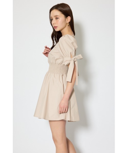 rienda(リエンダ)の「【ひとめ惚れワンピ】リボンスリーブフレアミニワンピース 春服(ワンピース・レディース・ブラック/マルチ/ベージュ・SMALL/MEDIUM)」の17枚目の写真