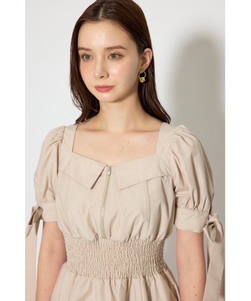 rienda(リエンダ)の「【ひとめ惚れワンピ】リボンスリーブフレアミニワンピース 春服(ワンピース・レディース・ブラック/マルチ/ベージュ・SMALL/MEDIUM)」の21枚目の写真