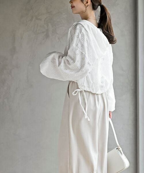 rps（アールピーエス）の「レース透かし編みパーカー（パーカー・レディース・オフホワイト/ブラック系その他2/ブラック/ホワイト系その他2・フリー）」の6枚目の写真