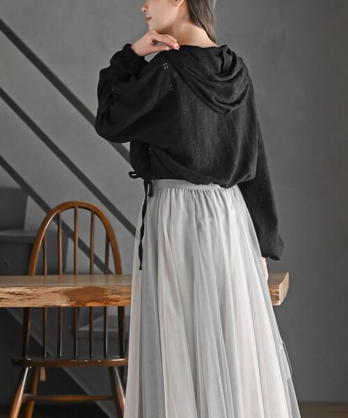 rps（アールピーエス）の「レース透かし編みパーカー（パーカー・レディース・オフホワイト/ブラック系その他2/ブラック/ホワイト系その他2・フリー）」の15枚目の写真