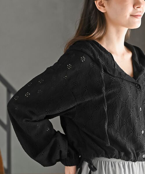 rps（アールピーエス）の「レース透かし編みパーカー（パーカー・レディース・オフホワイト/ブラック系その他2/ブラック/ホワイト系その他2・フリー）」の20枚目の写真