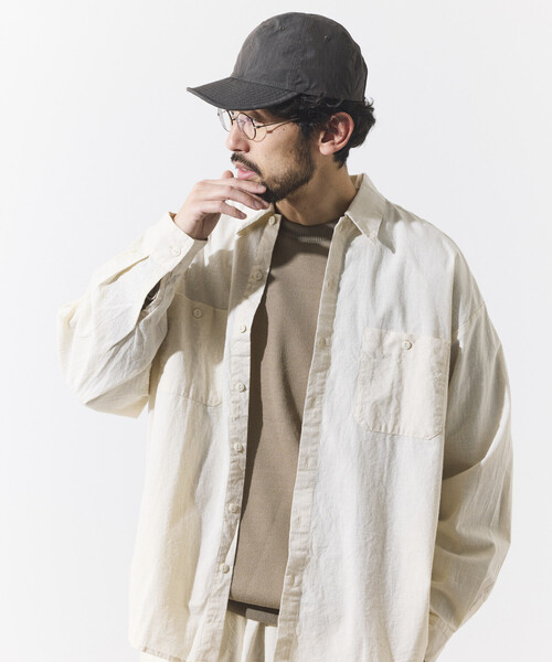 HINSON（ヒンソン）の「HINSON/ヒンソン シャンブレー リラックスワーク ロングスリーブシャツ（シャツ/ブラウス・メンズ・ネイビー/ブルー/ナチュラル・MEDIUM/LARGE）」の2枚目の写真