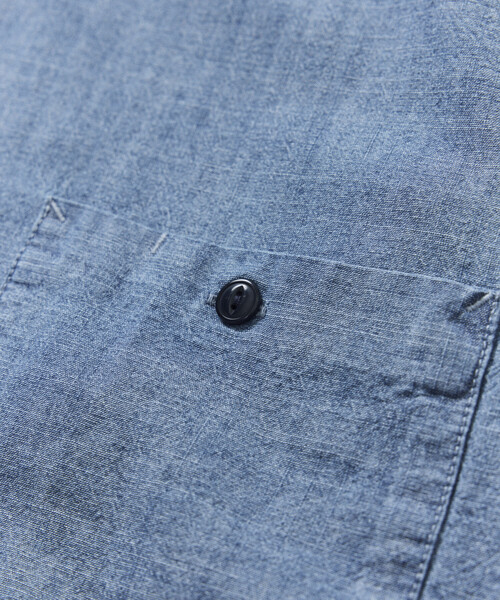 HINSON（ヒンソン）の「HINSON/ヒンソン シャンブレー リラックスワーク ロングスリーブシャツ（シャツ/ブラウス・メンズ・ネイビー/ブルー/ナチュラル・MEDIUM/LARGE）」の7枚目の写真