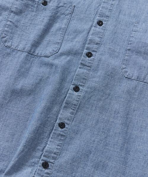 HINSON（ヒンソン）の「HINSON/ヒンソン シャンブレー リラックスワーク ロングスリーブシャツ（シャツ/ブラウス・メンズ・ネイビー/ブルー/ナチュラル・MEDIUM/LARGE）」の8枚目の写真