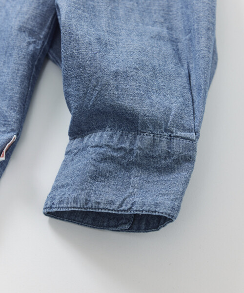 HINSON（ヒンソン）の「HINSON/ヒンソン シャンブレー リラックスワーク ロングスリーブシャツ（シャツ/ブラウス・メンズ・ネイビー/ブルー/ナチュラル・MEDIUM/LARGE）」の9枚目の写真