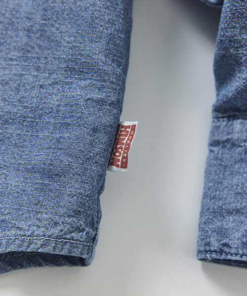 HINSON（ヒンソン）の「HINSON/ヒンソン シャンブレー リラックスワーク ロングスリーブシャツ（シャツ/ブラウス・メンズ・ネイビー/ブルー/ナチュラル・MEDIUM/LARGE）」の10枚目の写真