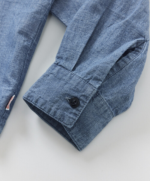 HINSON（ヒンソン）の「HINSON/ヒンソン シャンブレー リラックスワーク ロングスリーブシャツ（シャツ/ブラウス・メンズ・ネイビー/ブルー/ナチュラル・MEDIUM/LARGE）」の13枚目の写真