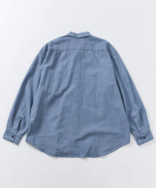 HINSON（ヒンソン）の「HINSON/ヒンソン シャンブレー リラックスワーク ロングスリーブシャツ（シャツ/ブラウス・メンズ・ネイビー/ブルー/ナチュラル・MEDIUM/LARGE）」の14枚目の写真