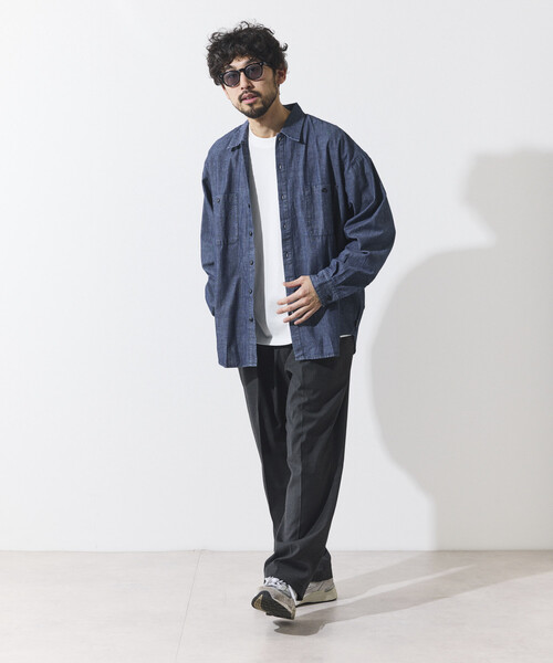 HINSON（ヒンソン）の「HINSON/ヒンソン シャンブレー リラックスワーク ロングスリーブシャツ（シャツ/ブラウス・メンズ・ネイビー/ブルー/ナチュラル・MEDIUM/LARGE）」の21枚目の写真