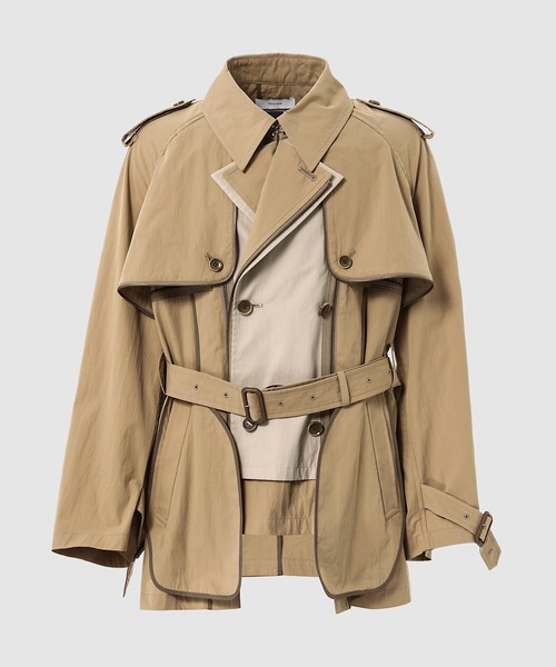 FACETASM(ファセッタズム)の「ZIPPER LAYERED TRENCH COAT(トレンチコート・メンズ・ベージュ・0)」の1枚目の写真