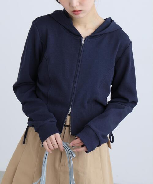 FREE'S MART（フリーズマート）の「◆サイドドロストコンパクトパーカー（パーカー・レディース・グレー/ネイビー/ホワイト・FREE）」の5枚目の写真