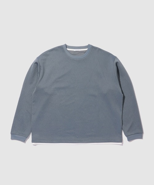 URBAN COLLECTION（アーバンコレクション）の「URBAN COLLECTION膨れJQD フェイククルーネックL/S（Tシャツ/カットソー・メンズ・サックスブルー/ブラック/グレー/オフホワイト・XL/L/M/S）」の12枚目の写真