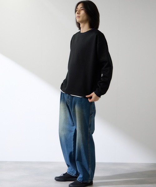 URBAN COLLECTION（アーバンコレクション）の「URBAN COLLECTION膨れJQD フェイククルーネックL/S（Tシャツ/カットソー・メンズ・サックスブルー/ブラック/グレー/オフホワイト・XL/L/M/S）」の17枚目の写真