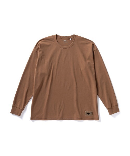 MIZUNO(ミズノ )の「MIZUNO LOOSE FIT T-SHIRT (LONG SLEEVE)(ミズノ ルーズフィットTシャツ(長袖))(Tシャツ/カットソー・メンズ・ブラウン/オリーブ系/ブラック/ホワイト・LARGE/MEDIUM/X-LARGE)」の3枚目の写真