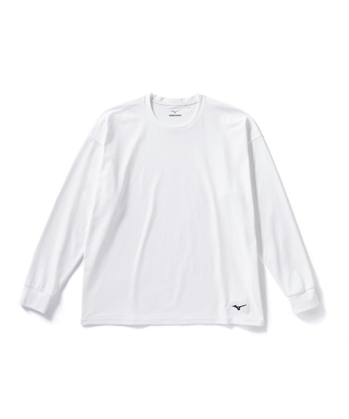 MIZUNO(ミズノ )の「MIZUNO LOOSE FIT T-SHIRT (LONG SLEEVE)(ミズノ ルーズフィットTシャツ(長袖))(Tシャツ/カットソー・メンズ・ブラウン/オリーブ系/ブラック/ホワイト・LARGE/MEDIUM/X-LARGE)」の2枚目の写真