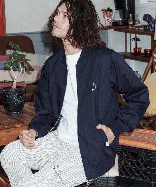 No Rain No Rainbow(ノーレインノーレインボー)の「mj11430-stadium jacket with two-tone embroidery スタジャン(NR26S-23)(スタジャン・メンズ・ネイビー/ブラック・XL/L/M/S)」の4枚目の写真