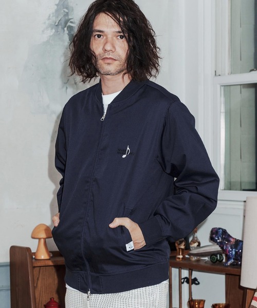 No Rain No Rainbow(ノーレインノーレインボー)の「mj11430-stadium jacket with two-tone embroidery スタジャン(NR26S-23)(スタジャン・メンズ・ネイビー/ブラック・XL/L/M/S)」の5枚目の写真