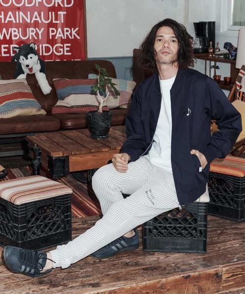 No Rain No Rainbow(ノーレインノーレインボー)の「mj11430-stadium jacket with two-tone embroidery スタジャン(NR26S-23)(スタジャン・メンズ・ネイビー/ブラック・XL/L/M/S)」の8枚目の写真