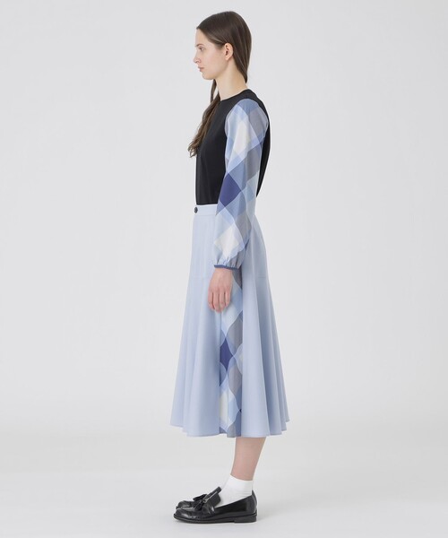 BLUE LABEL CRESTBRIDGE（ブルーレーベルクレストブリッジ）の「サイドクレストブリッジチェックフレアスカート（スカート・レディース・ブルー系その他2/ダークネイビー/ベージュ・36/38）」の5枚目の写真