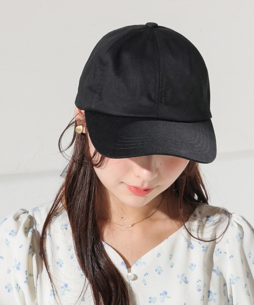 Honeys（ハニーズ）の「バックリボンキャップ（キャップ・レディース・サックスブルー系1/ブラック/ピンクベージュ/アイボリー・M）」の8枚目の写真