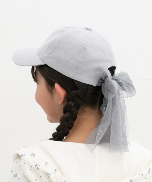 Honeys（ハニーズ）の「バックリボンキャップ（キャップ・レディース・サックスブルー系1/ブラック/ピンクベージュ/アイボリー・M）」の15枚目の写真