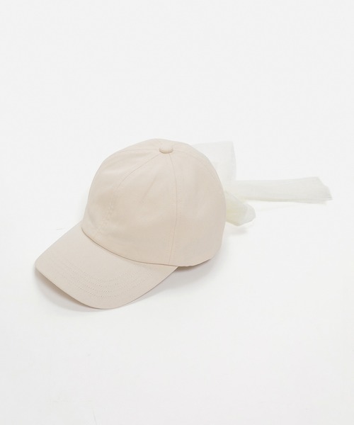 Honeys（ハニーズ）の「バックリボンキャップ（キャップ・レディース・サックスブルー系1/ブラック/ピンクベージュ/アイボリー・M）」の19枚目の写真