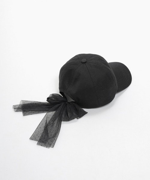 Honeys（ハニーズ）の「バックリボンキャップ（キャップ・レディース・サックスブルー系1/ブラック/ピンクベージュ/アイボリー・M）」の22枚目の写真